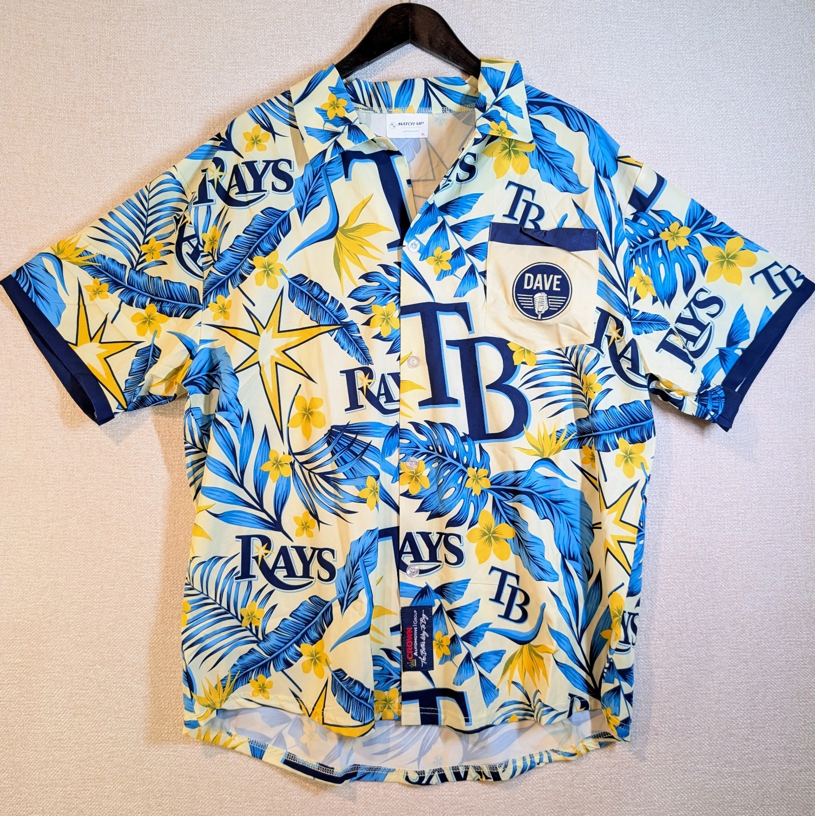 MATCH UP Men’s Tampa Bay Rays Dave Willis Hawaiian Button Shirt XL