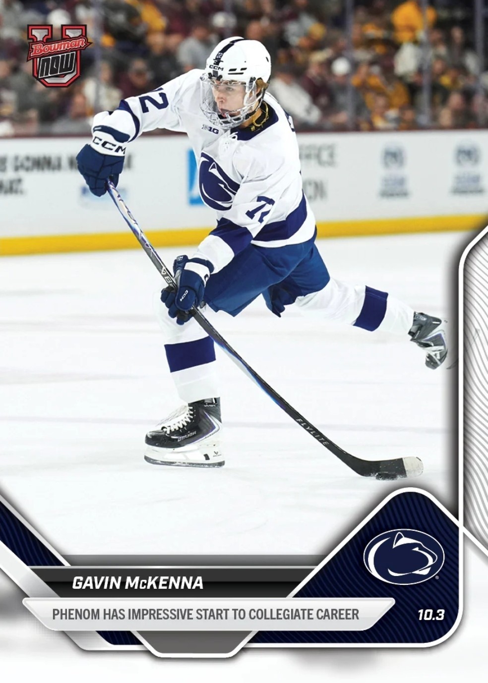 Gavin McKenna – 2025-26 Bowman U NOW Hockey – Card 1 – Presale Penn State