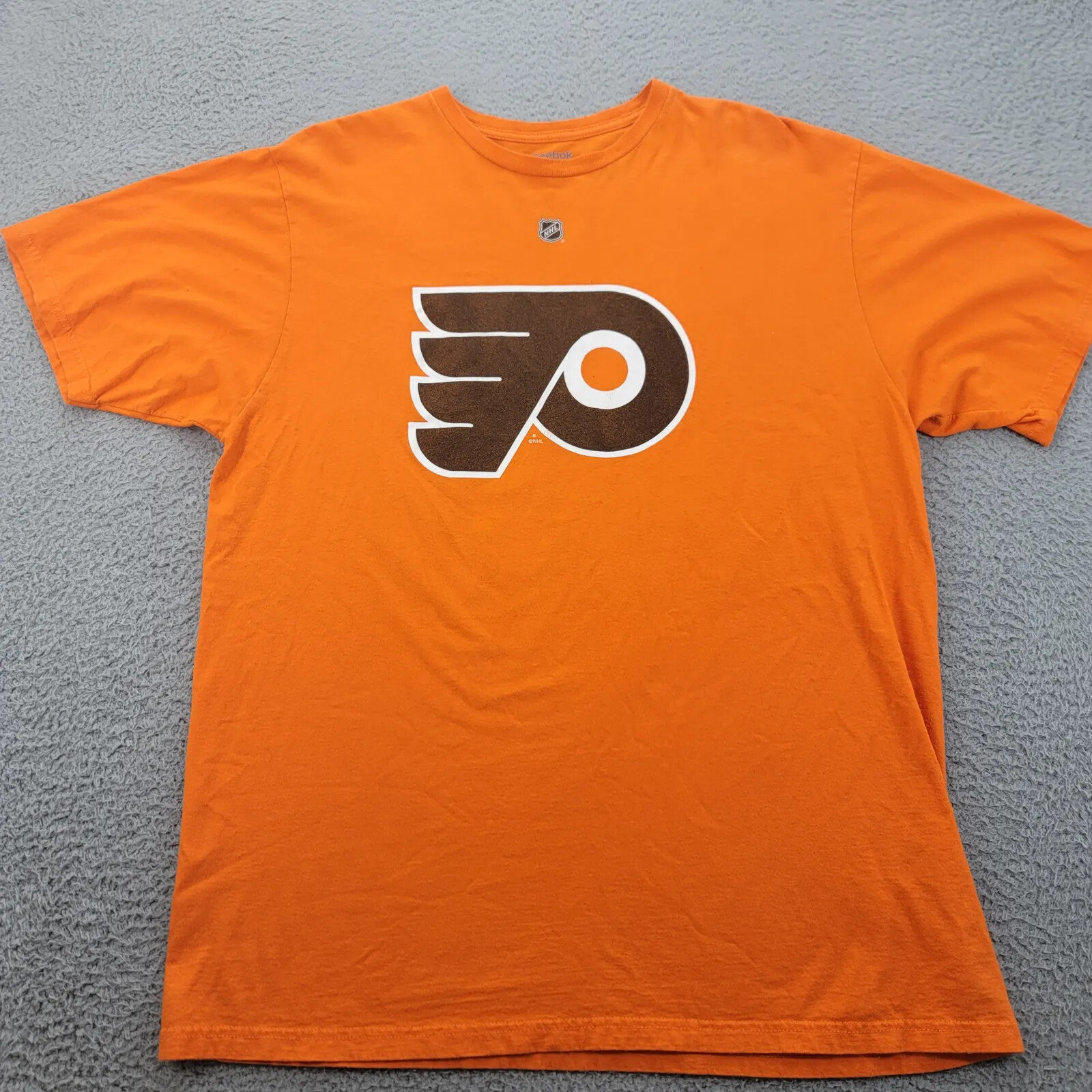 Reebok Shirt Mens XL Orange Philadelphia Flyers NHL Hockey Talbot 25