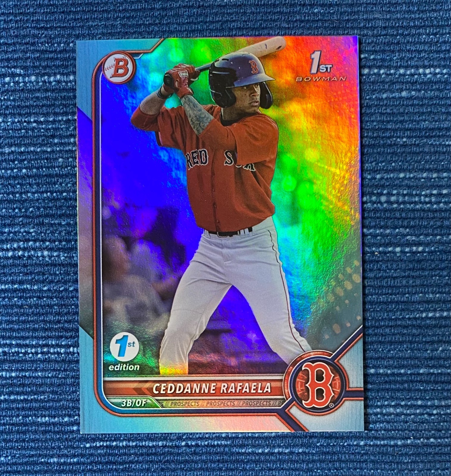 2022 Bowman 1st Edition Sky Blue Foil Ceddanne Rafaela #BPPF-61 Red Sox