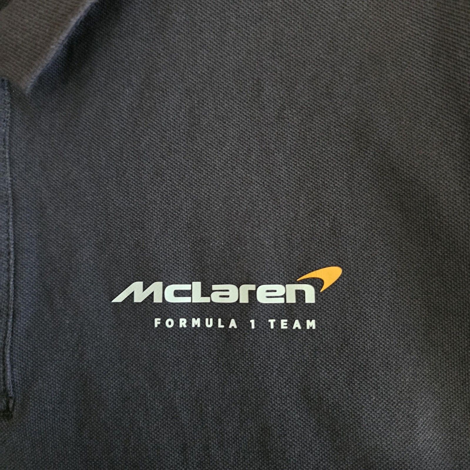 McLaren Formula 1 Team Shirt Mens XL Black F1 Racing Polo Vuse Sponsor Logo