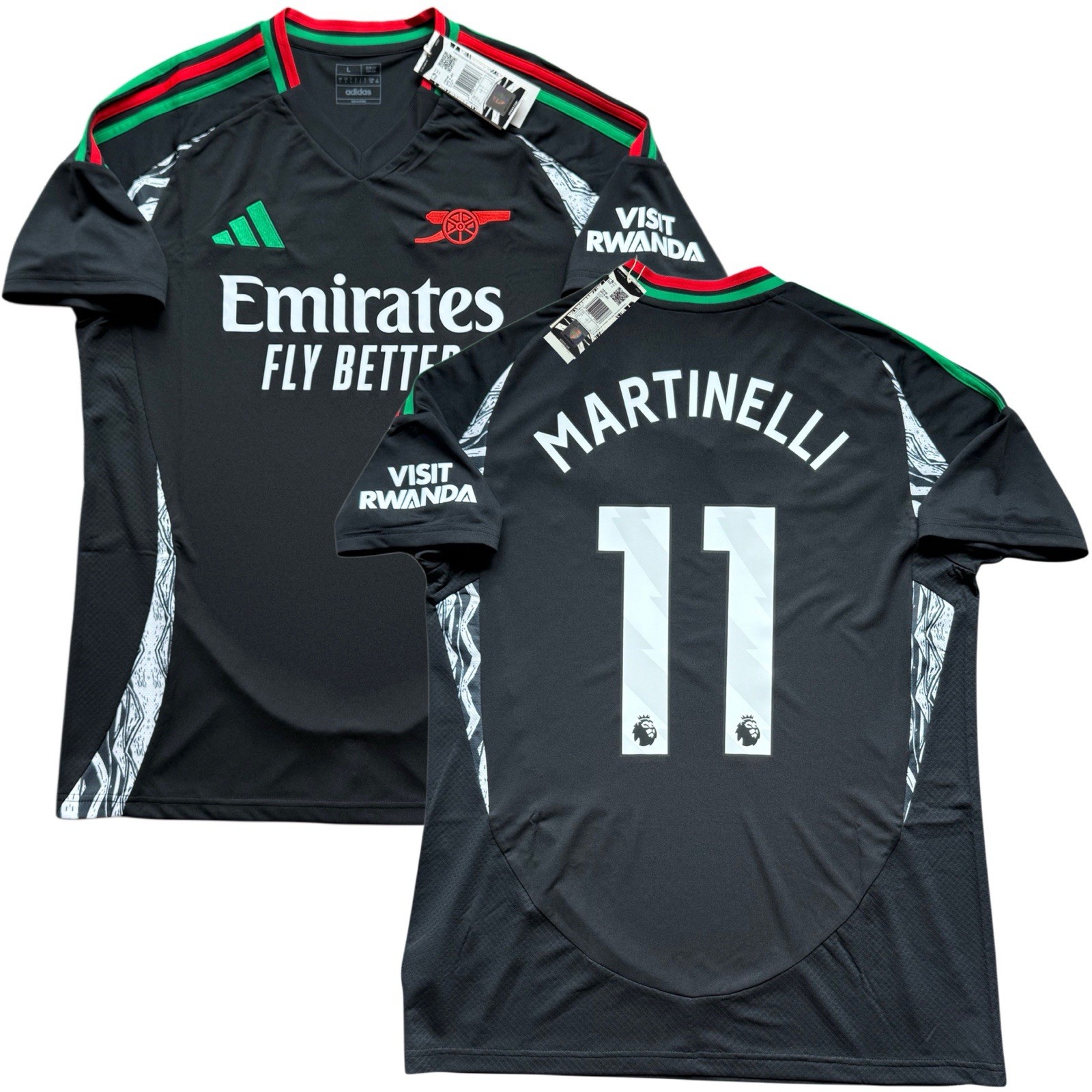 2024/25 Arsenal Away Jersey #11 Martinelli Large adidas Soccer Premier League