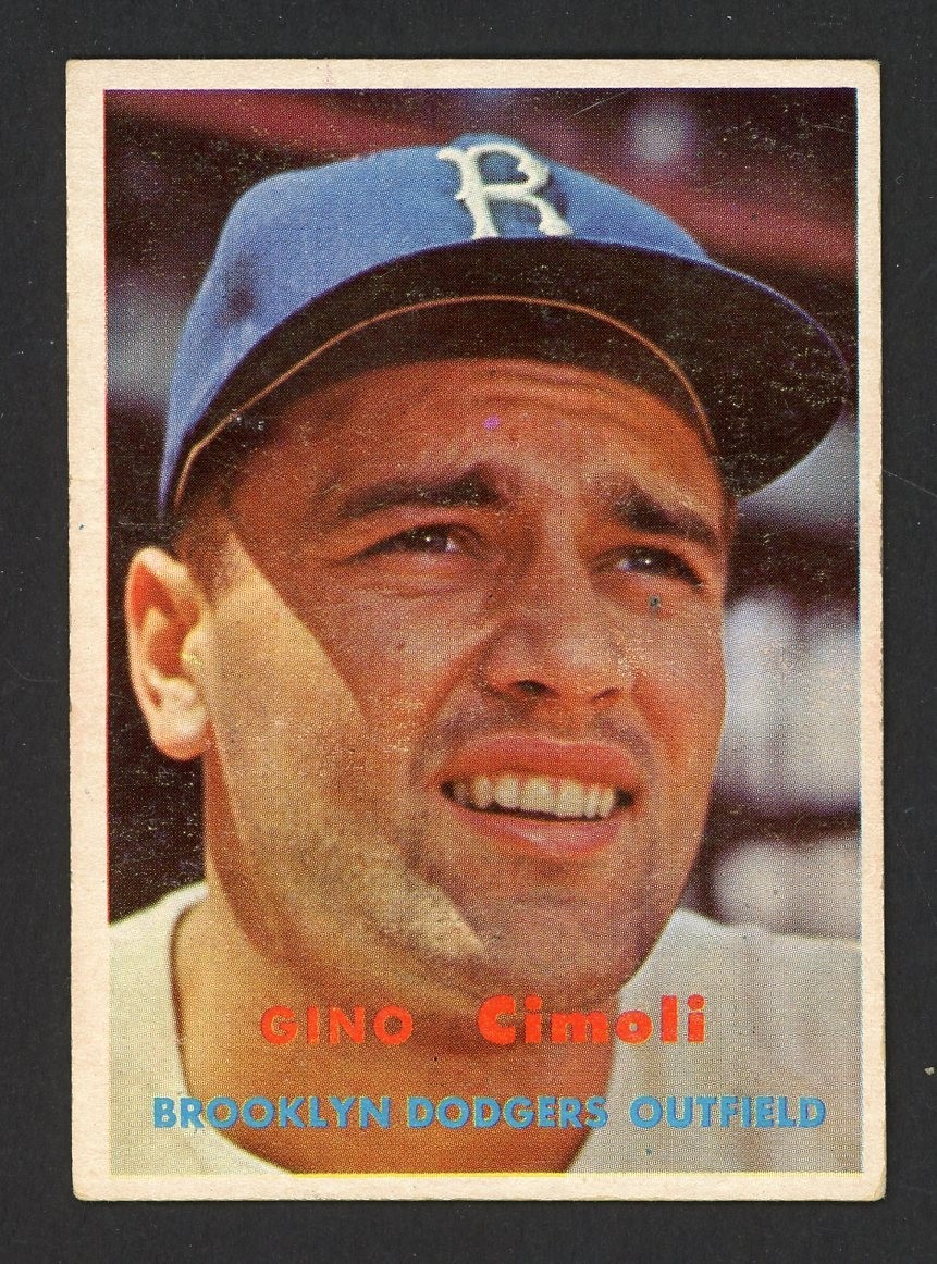 1957 Topps GINO CIMOLI Brooklyn Dodgers #319 EX Condition SEMI HIGH