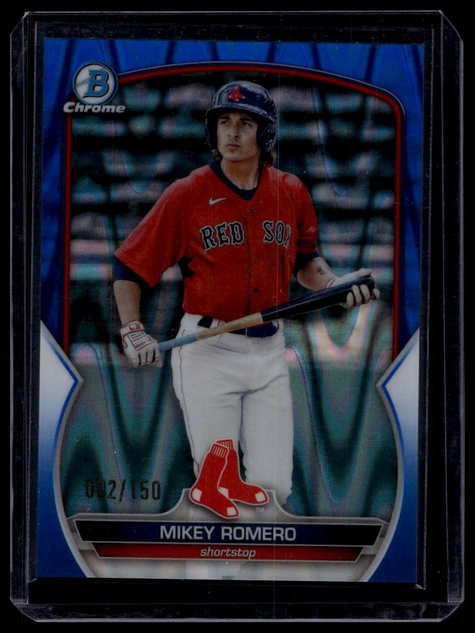Mikey Romero 2023 Bowman #BP-69 Chrome Prospects Blue Lava /150 Boston Red Sox
