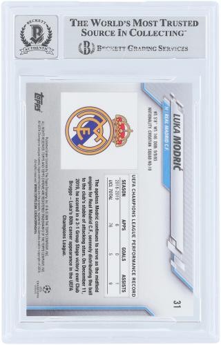 Luka Modric Real Madrid CF Signed 2019-20 Topps Chrome Sapphire #31 BAS 10 Card