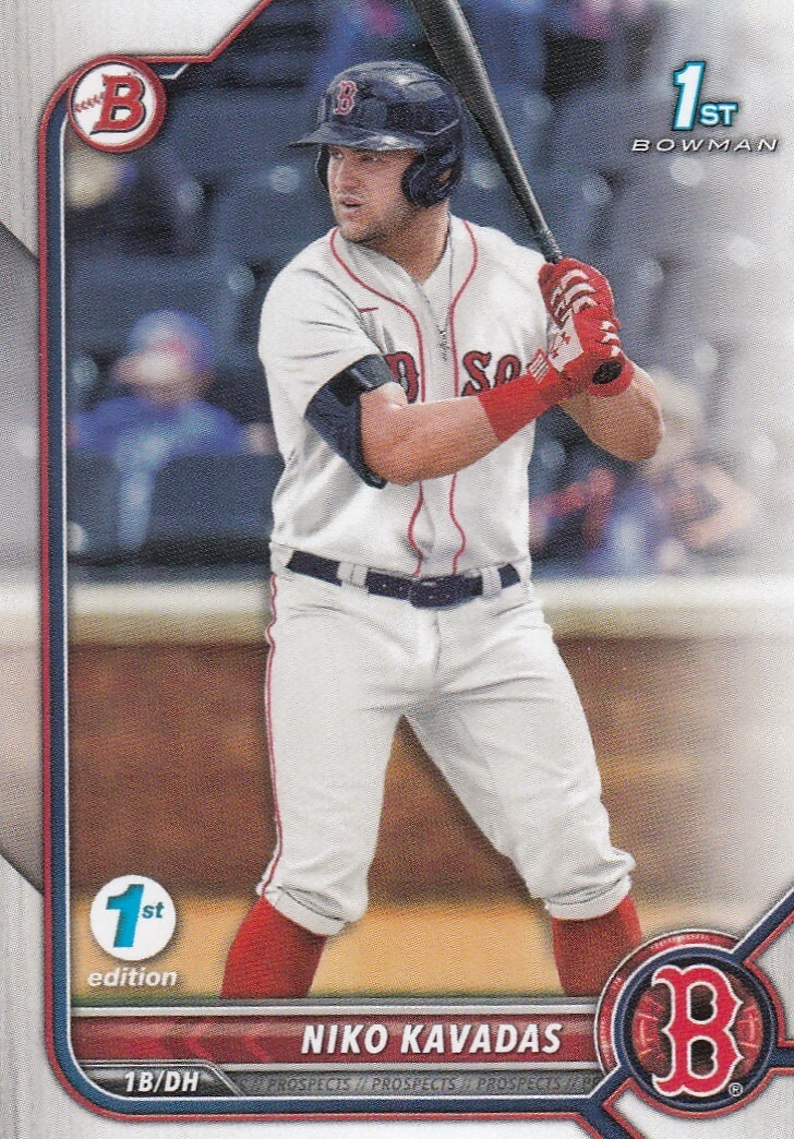 NIKO KAVADAS BOWMAN 1ST EDITION PROSPECTS 1ST ROOKIE RC RED SOX #BPPF-68 2022 22