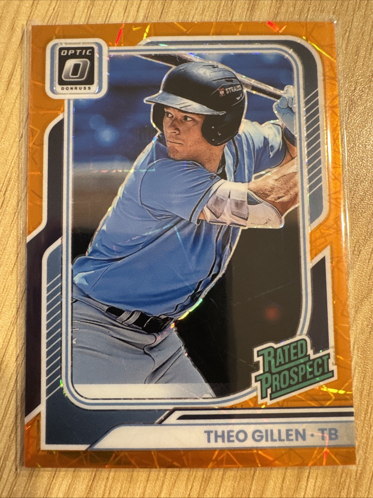 2026 Donruss Optic – Theo Gillen Orange Velocity Prizm – Tampa Bay Rays