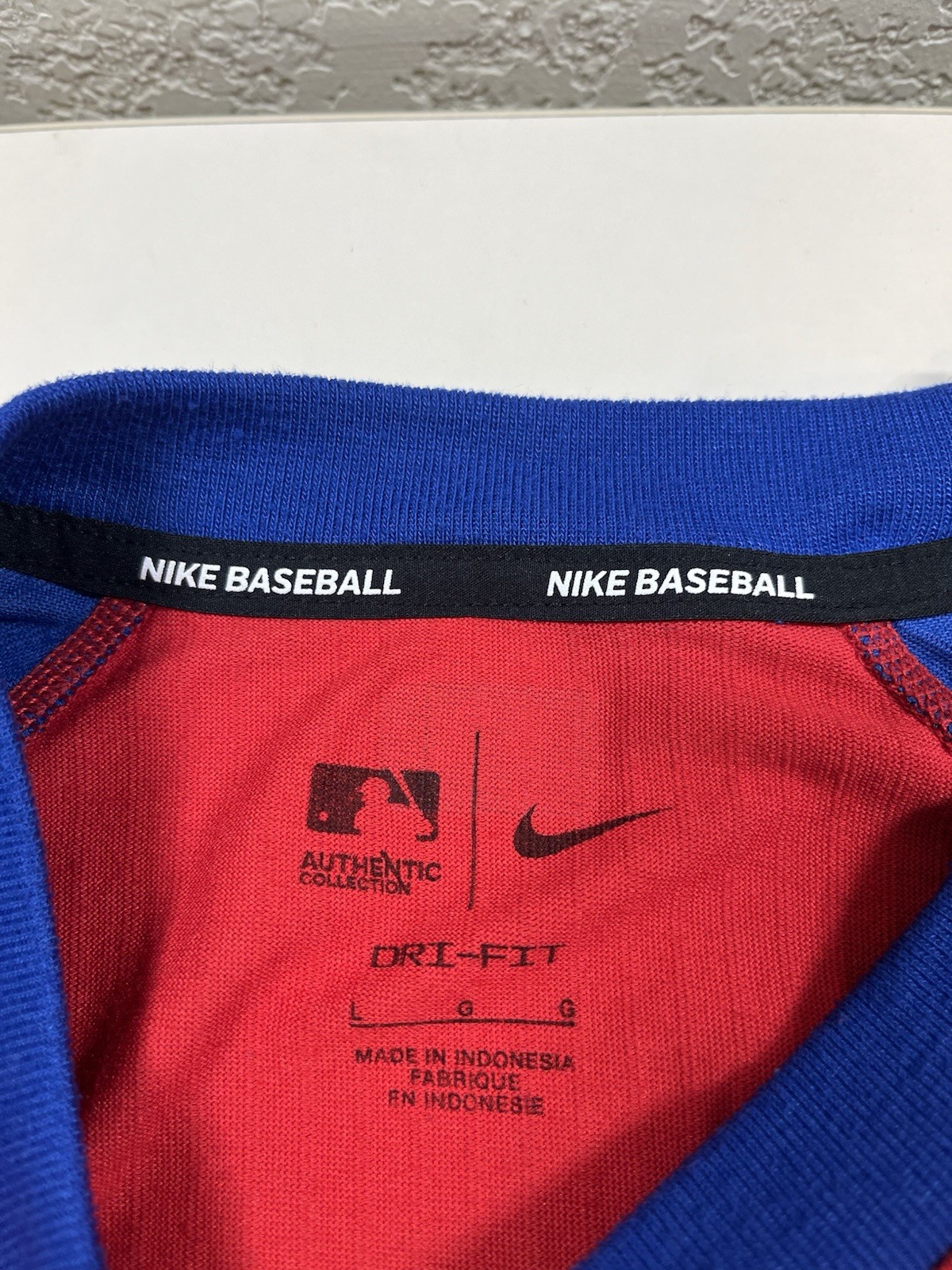 Red Blue Nike Dri-Fit Chicago Cubs Long Sleeve Shirt Men’s L Large
