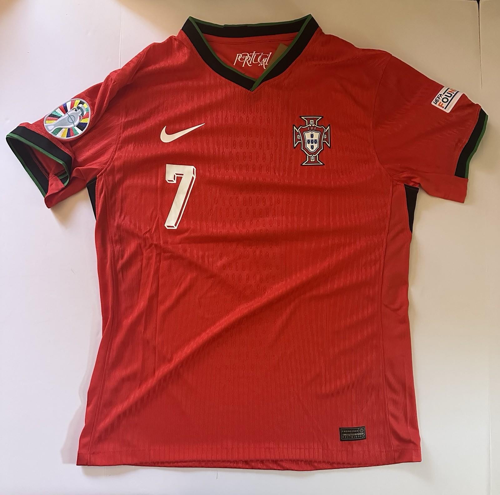 Nike Portugal National Team Dri-fit ADV Jersey Mens XL Red UEFA Soccer Ronaldo 7