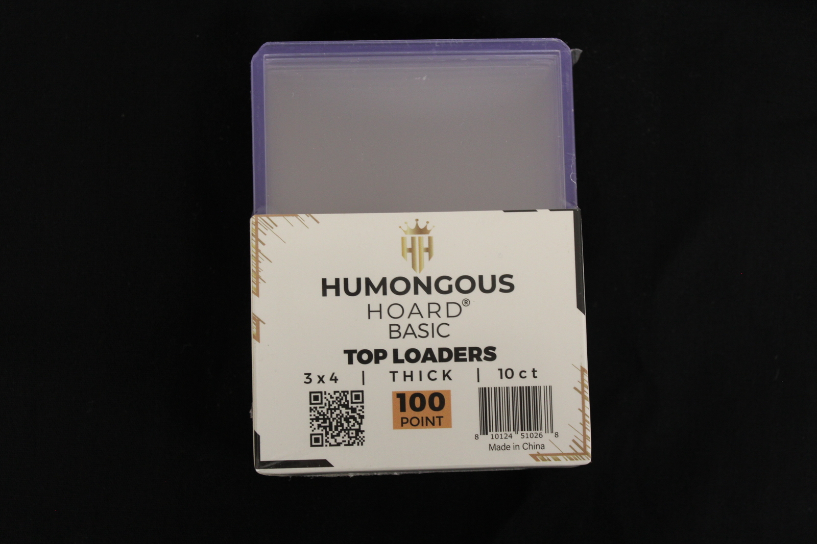 (100) Humongous Hoard 3″ x 4″ Basic 100Pt Thick Top Loaders 10 Packs