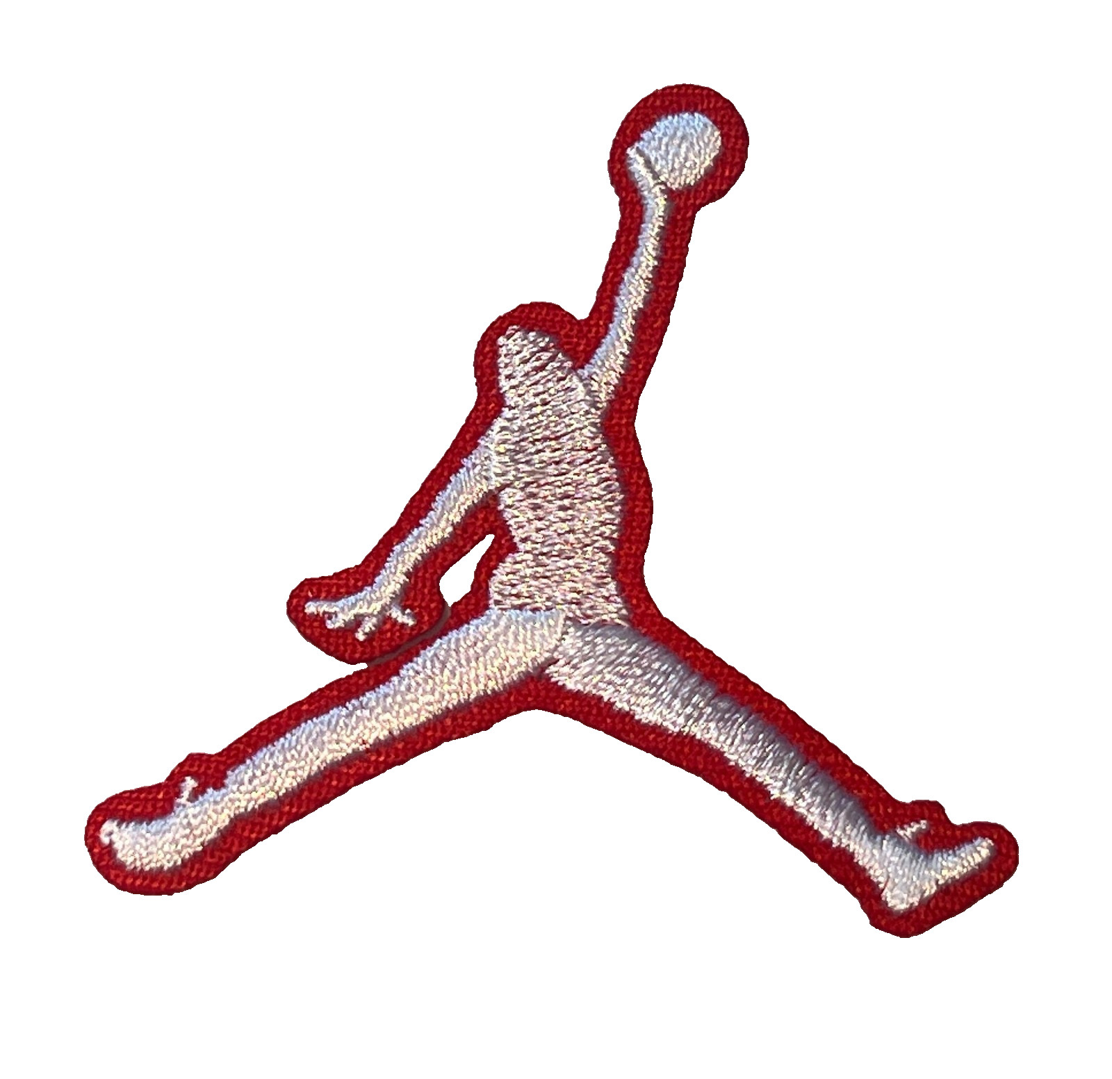 AIR JORDAN – JUMP MAN – NBA – WHITE/RED – Embroidered Iron On Patch