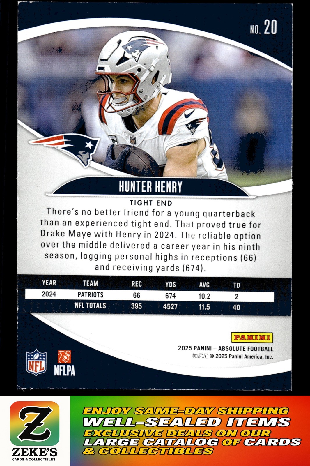 2025 Panini Absolute #20 Hunter Henry Retail