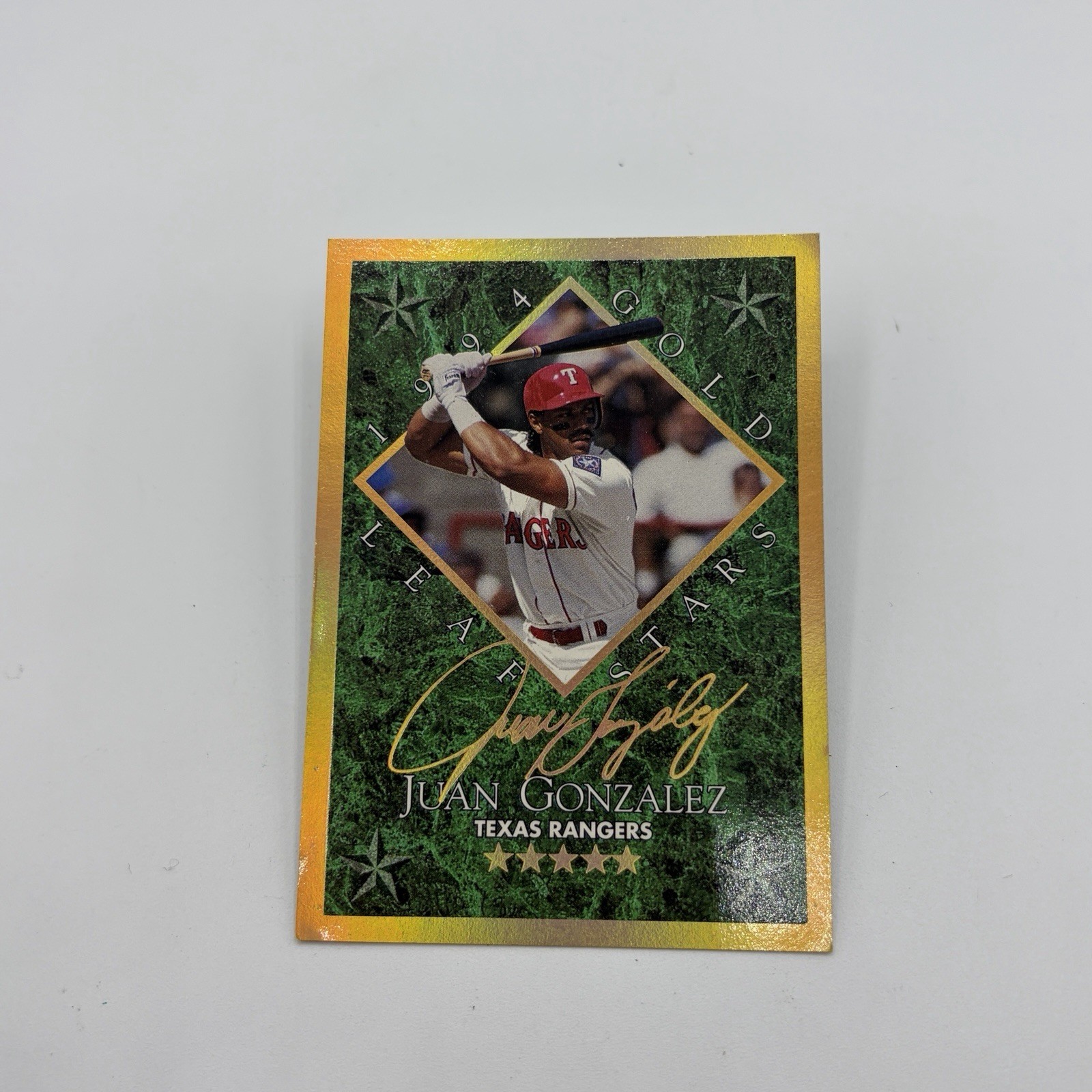 1994 Leaf Juan Gonzalez Gold Leaf Stars #/10000 #13 – Fast Free Ship