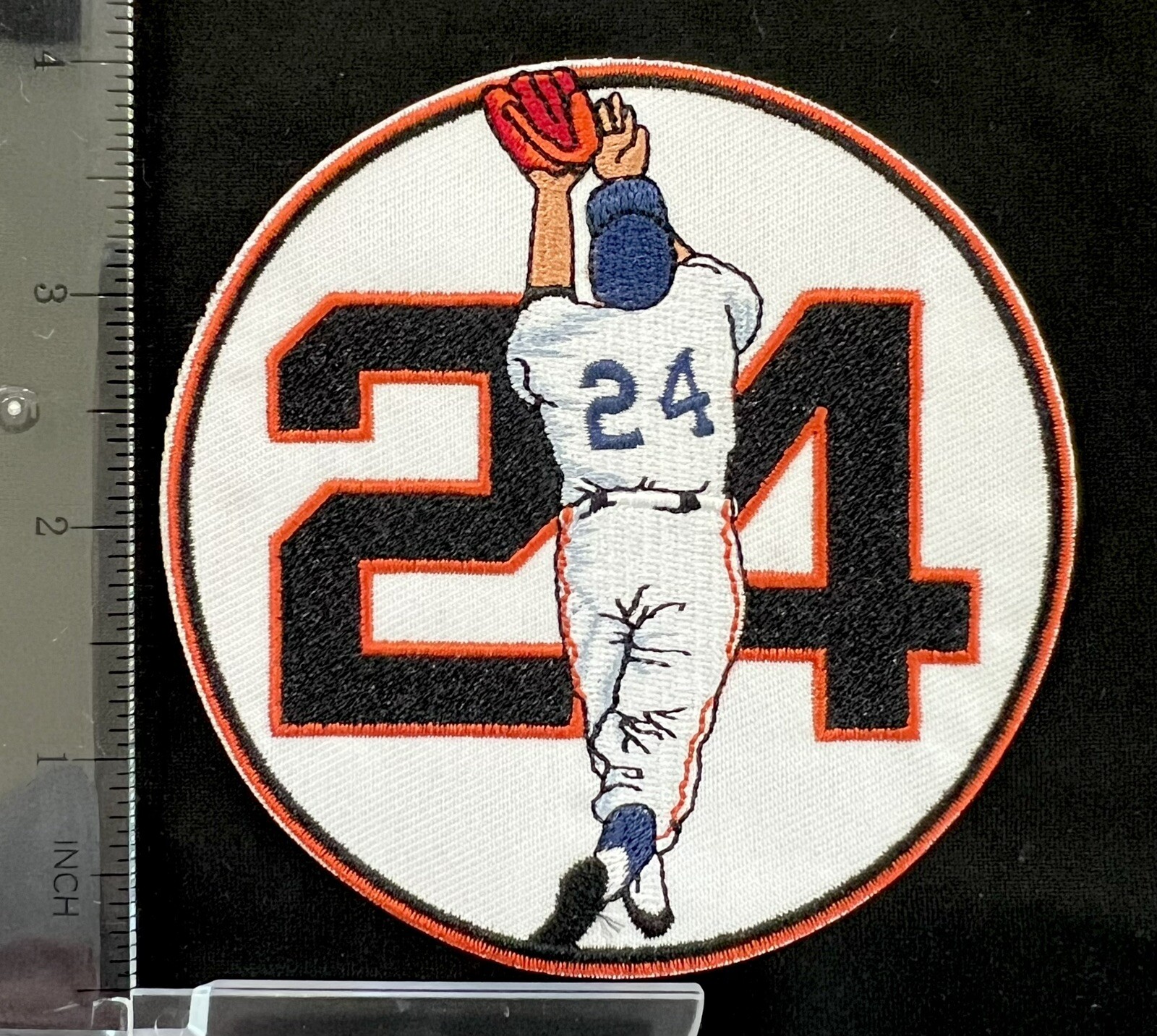 Willie Mays RARE 24 HOF New York SF Giants 4in. Iron Sew On Embroidered Patch