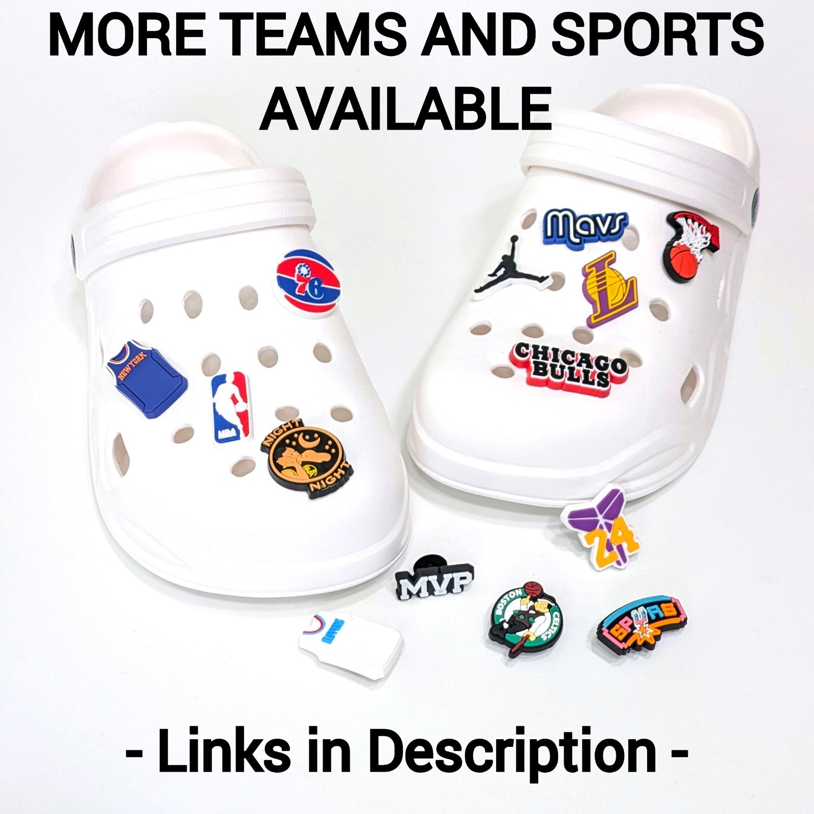 NEW YORK KNICKS SHOE CHARMS (10pcs) Basketball Cool Gift Accessories Set Lot