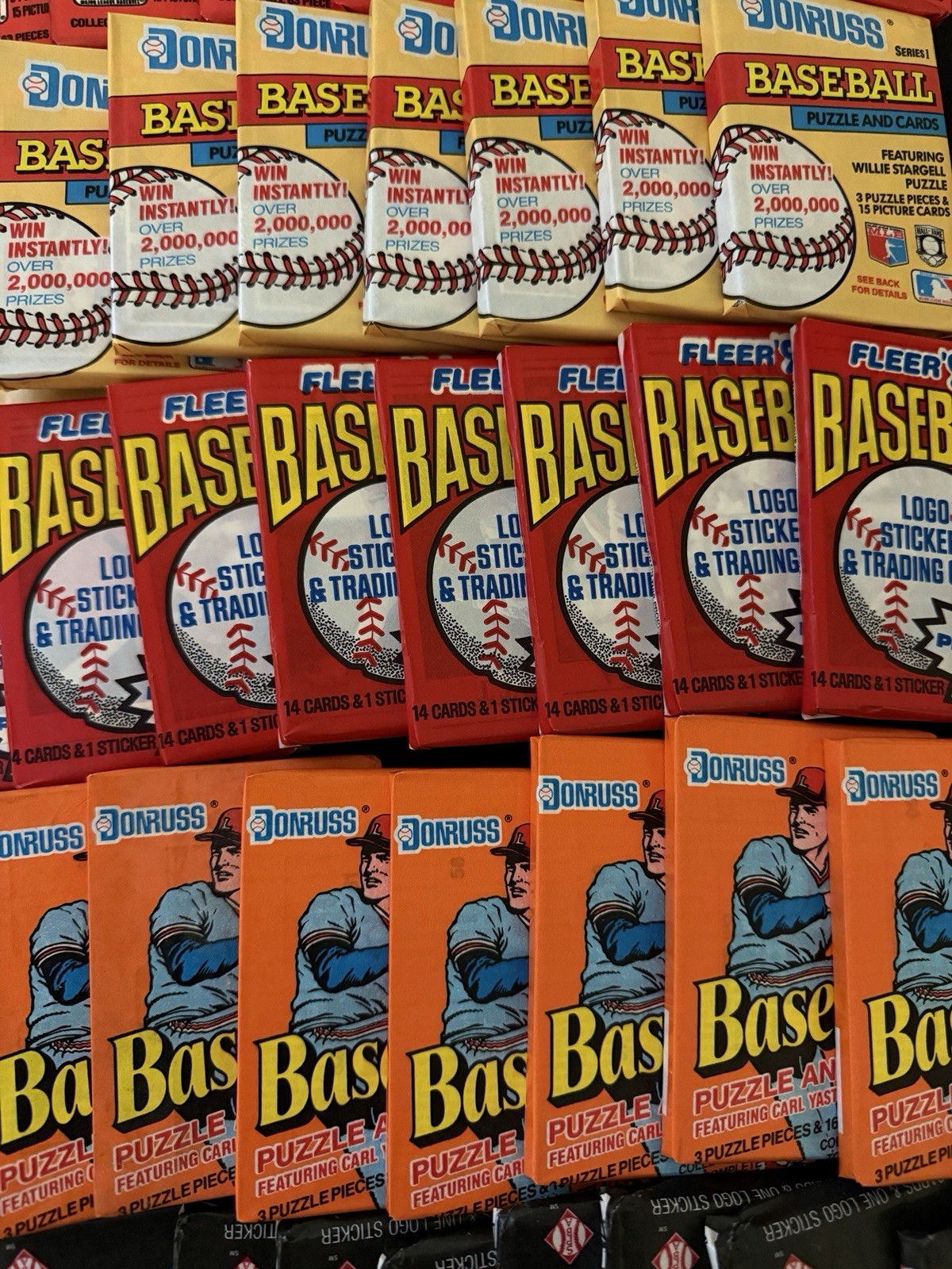 Baseball Cards – Unopened Packs from Vintage Box – 100 Cards In Sealed Packs!