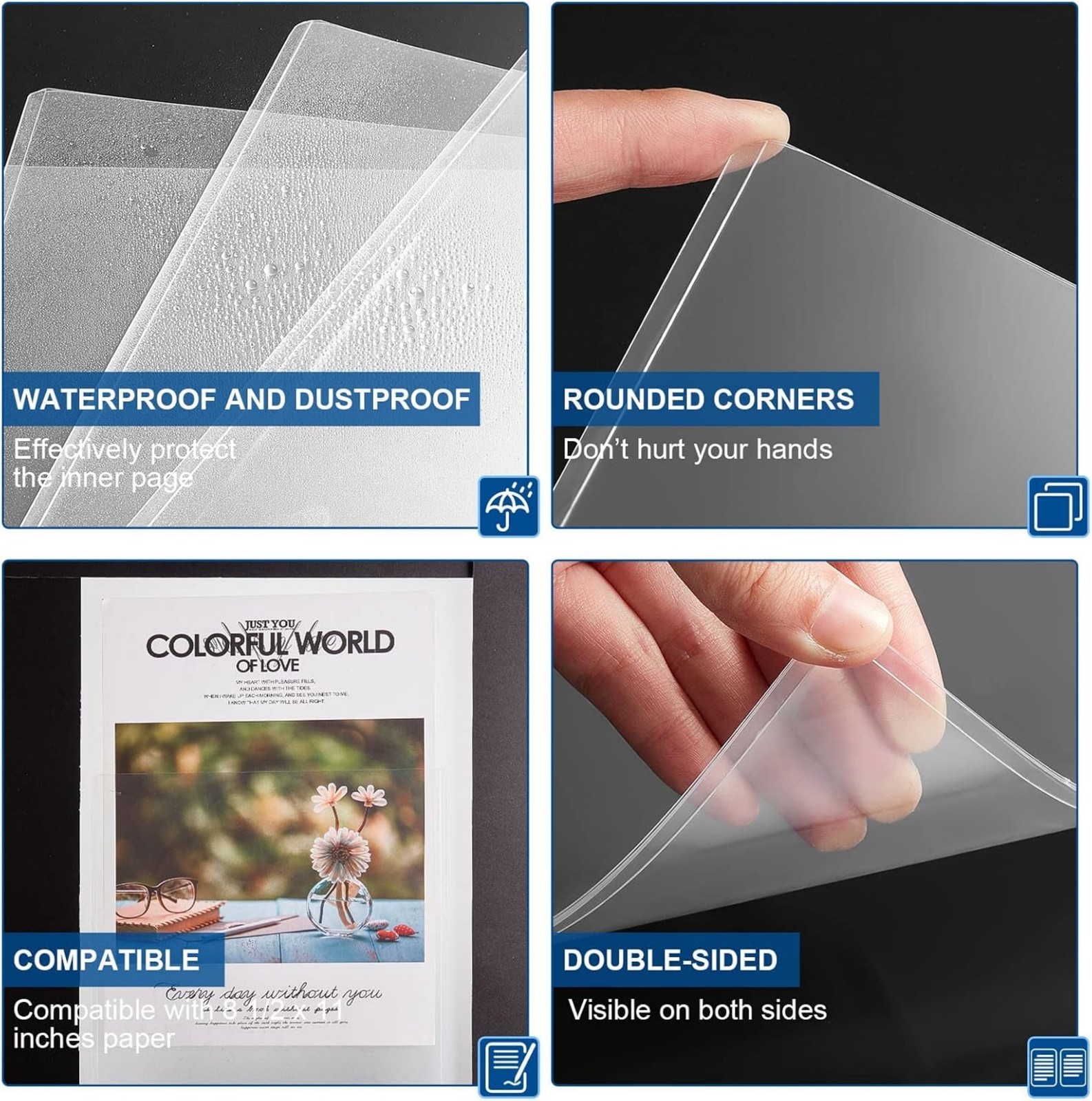 Print Case Clear Hard Plastic TopLoad Sleeves 8.5×11″ 10-100 Pcs Document Holder