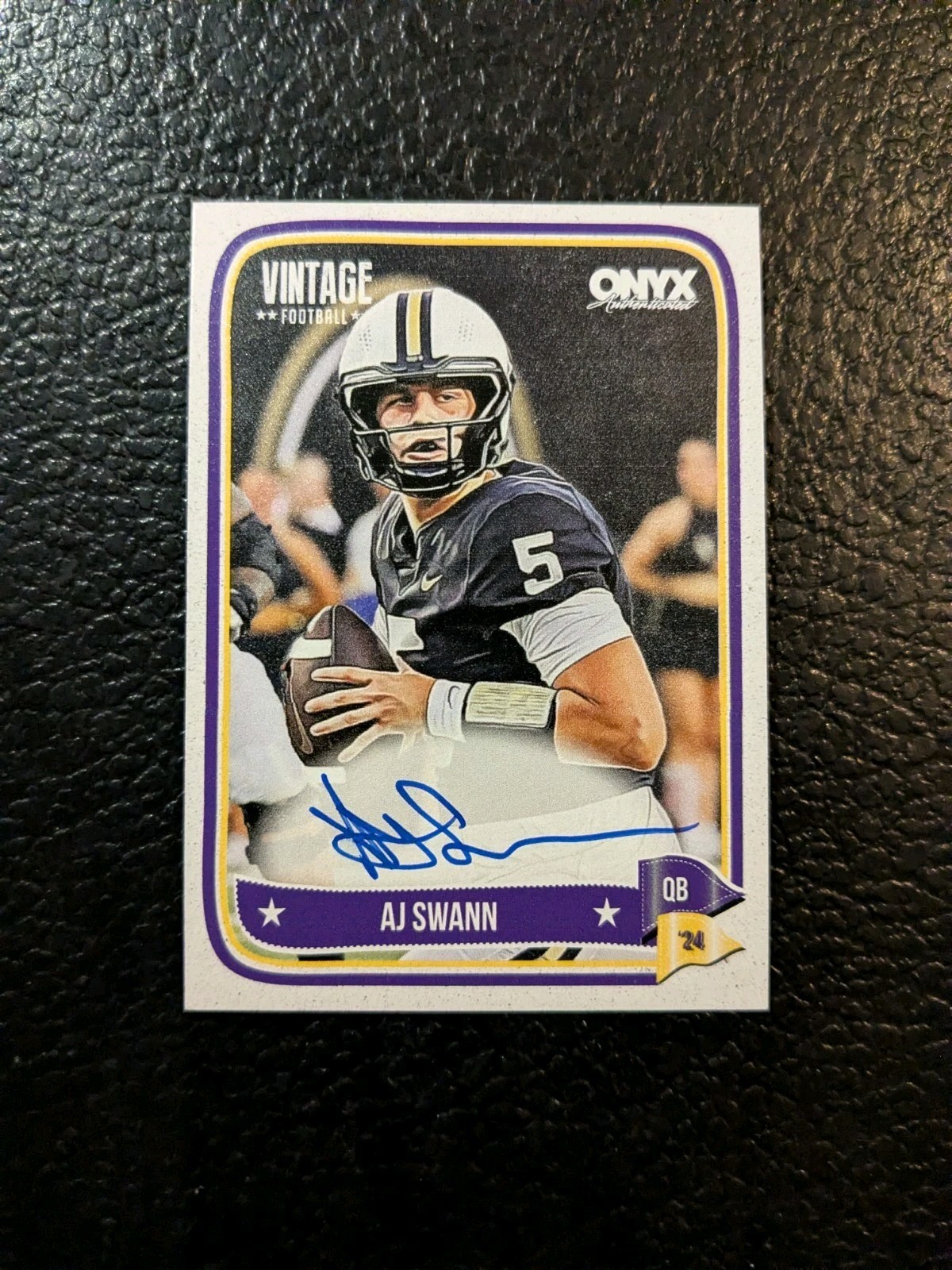 2024 Onyx Vintage Football – AJ Swann #VAAJSW – On Card Autograph App State