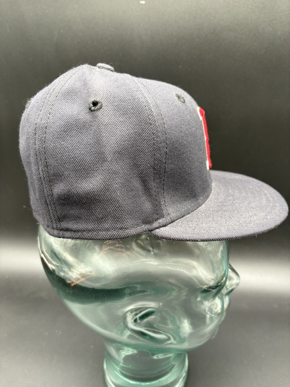 Boston Red Sox Gray/Blue Denim Snapback Hat Red B Logo MLB New Era Vtg