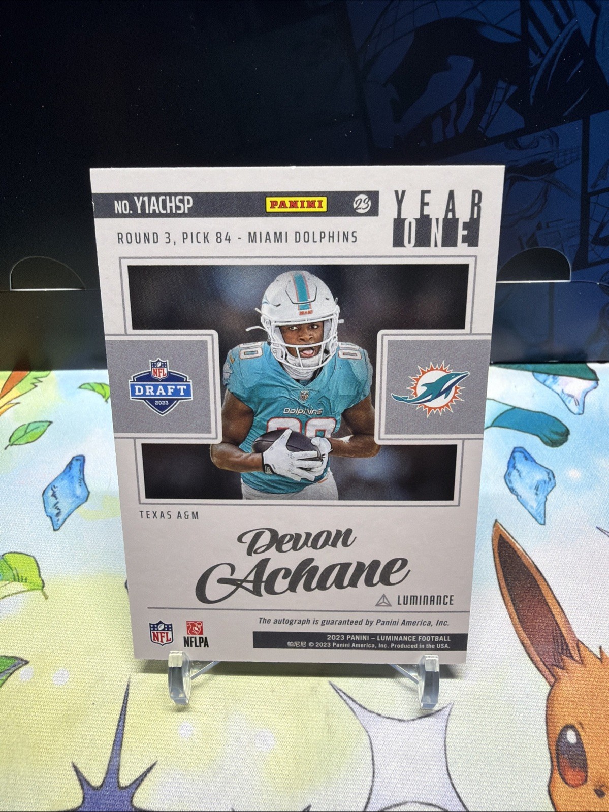 2023 Panini Luminance – Year One Signatures Rps De’Von Achane #Y1ACHSP Green AU,