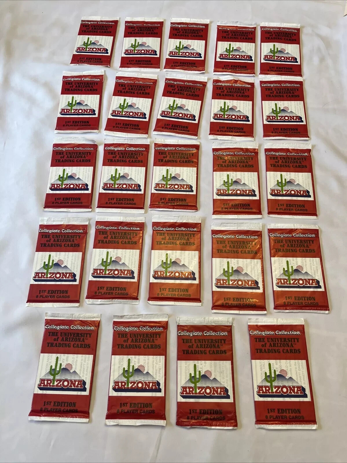 24 Unopened 1990 Packs Of Arizona Wildcats Trading Cards 1st Edition