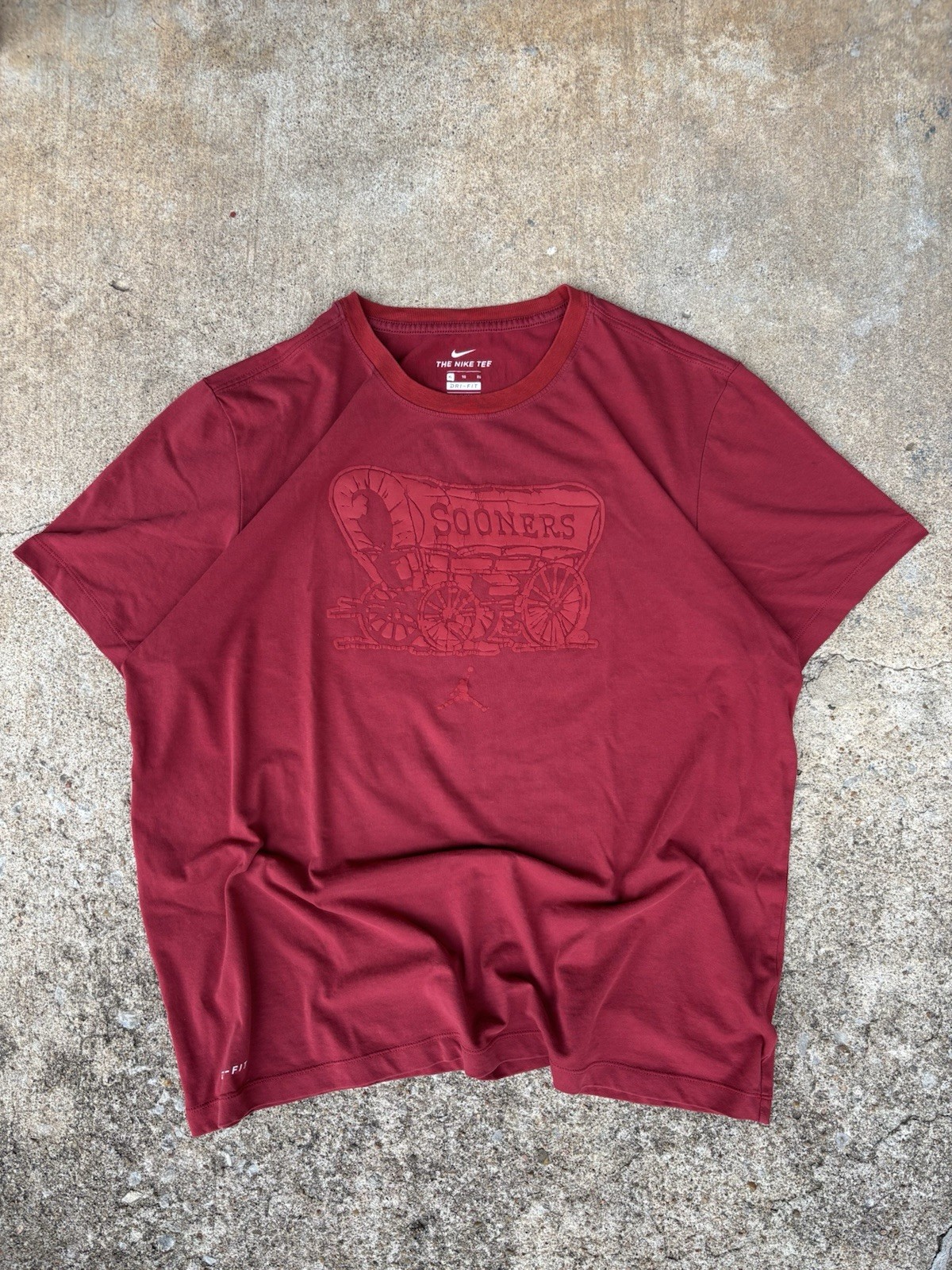 Oklahoma Sooners TShirt Mens Red XL Nike X Jordan Schooner Wagon Logo