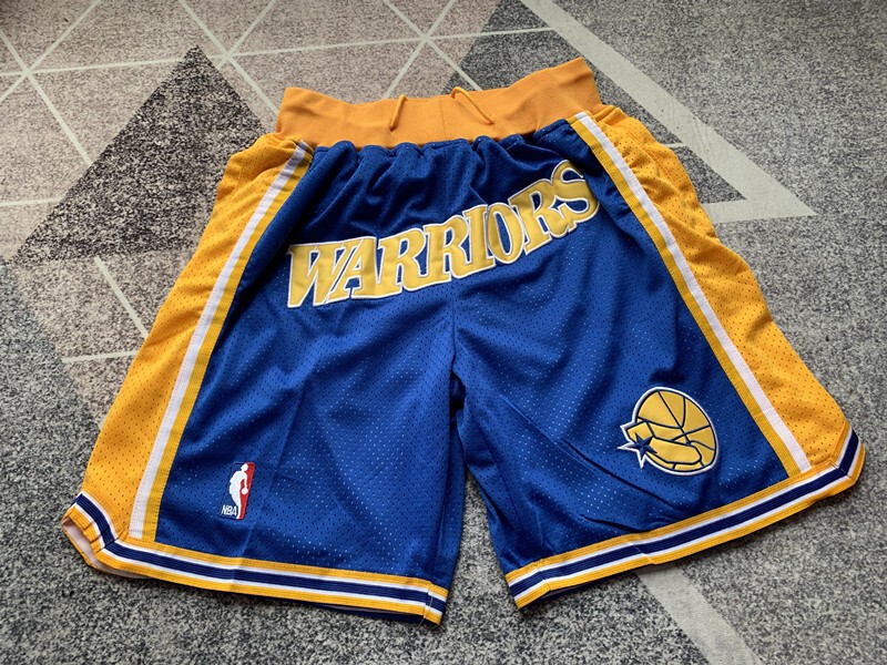 New Golden State Warriors Men Blue Pockets stitched Shorts Size US