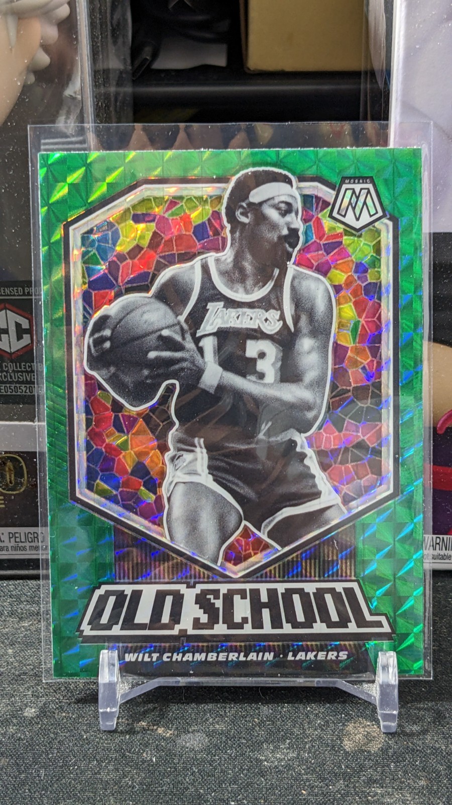 2019-20 Panini Mosaic Wilt Chamberlain Old School Green #18 Lakers