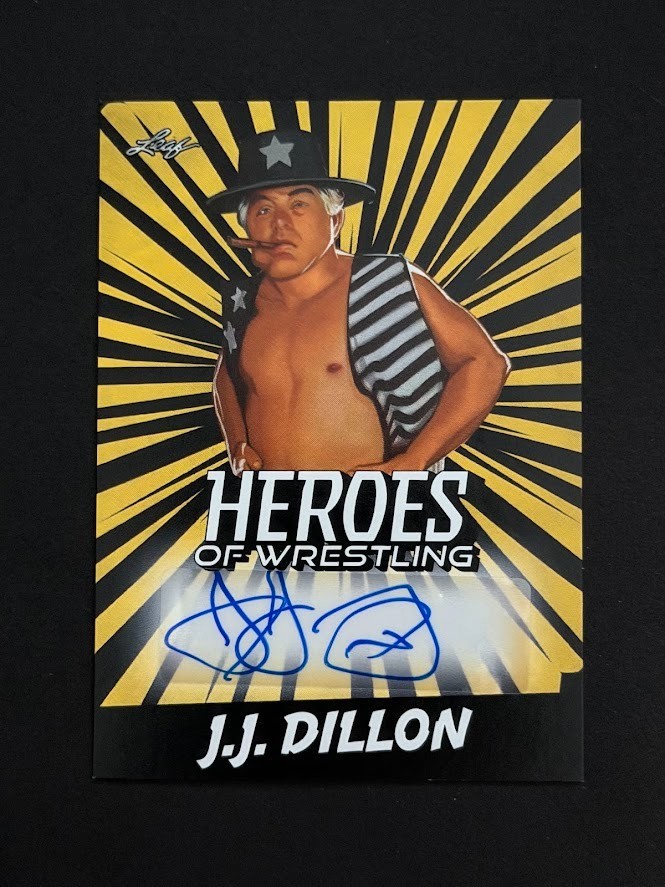 J.J. Dillon 2023 Leaf Heroes Of Wrestling Autograph Gold Card # BAJD2 WWE NWA JJ