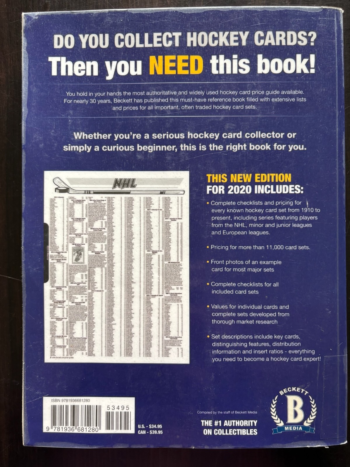 Beckett Hockey Card Price Guide 29th Edition 2020 pb sports collectible