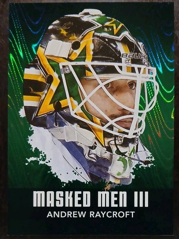 2010 – 2011 ITG Masked Men III Andrew Raycroft Emerald 1/1 #MM-02 Hockey Card
