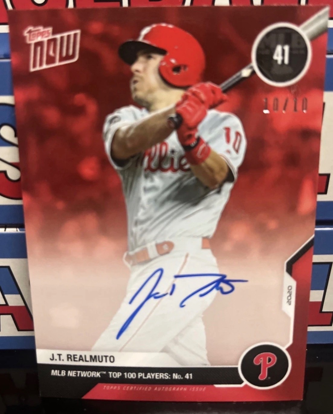 2021 Topps Now J.T. Realmuto#MN41D Autograph 10/10 On Card Auto