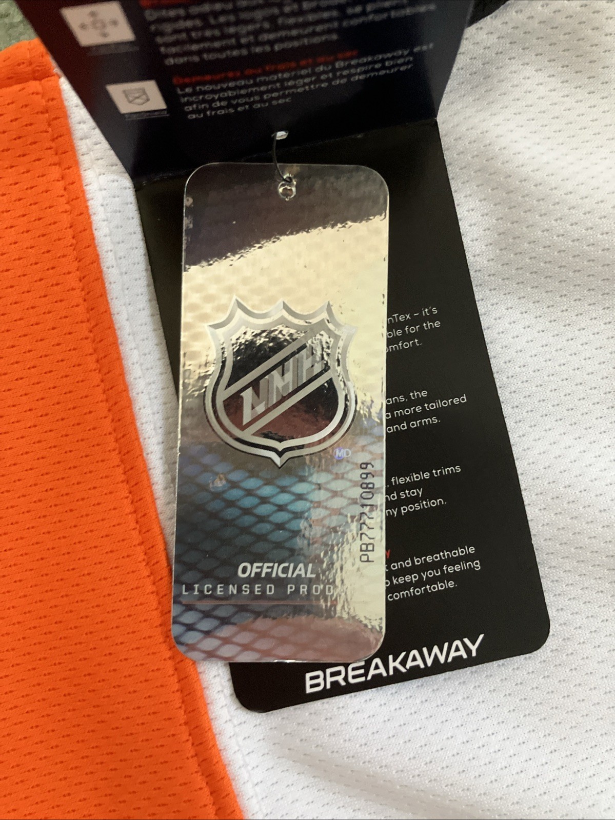 NWT Fanatics Men’s Philadelphia Flyers Breakaway Away Jersey NHL Hockey Size 5XL