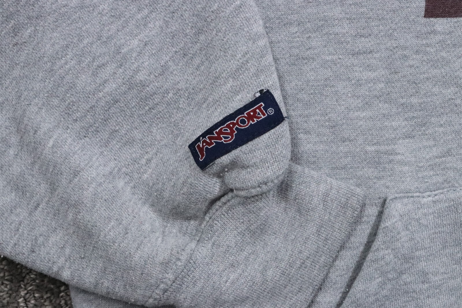 JanSport Virginia Tech Hoodie Adult Small Vintage 90s Gray Grunge Collage Skater