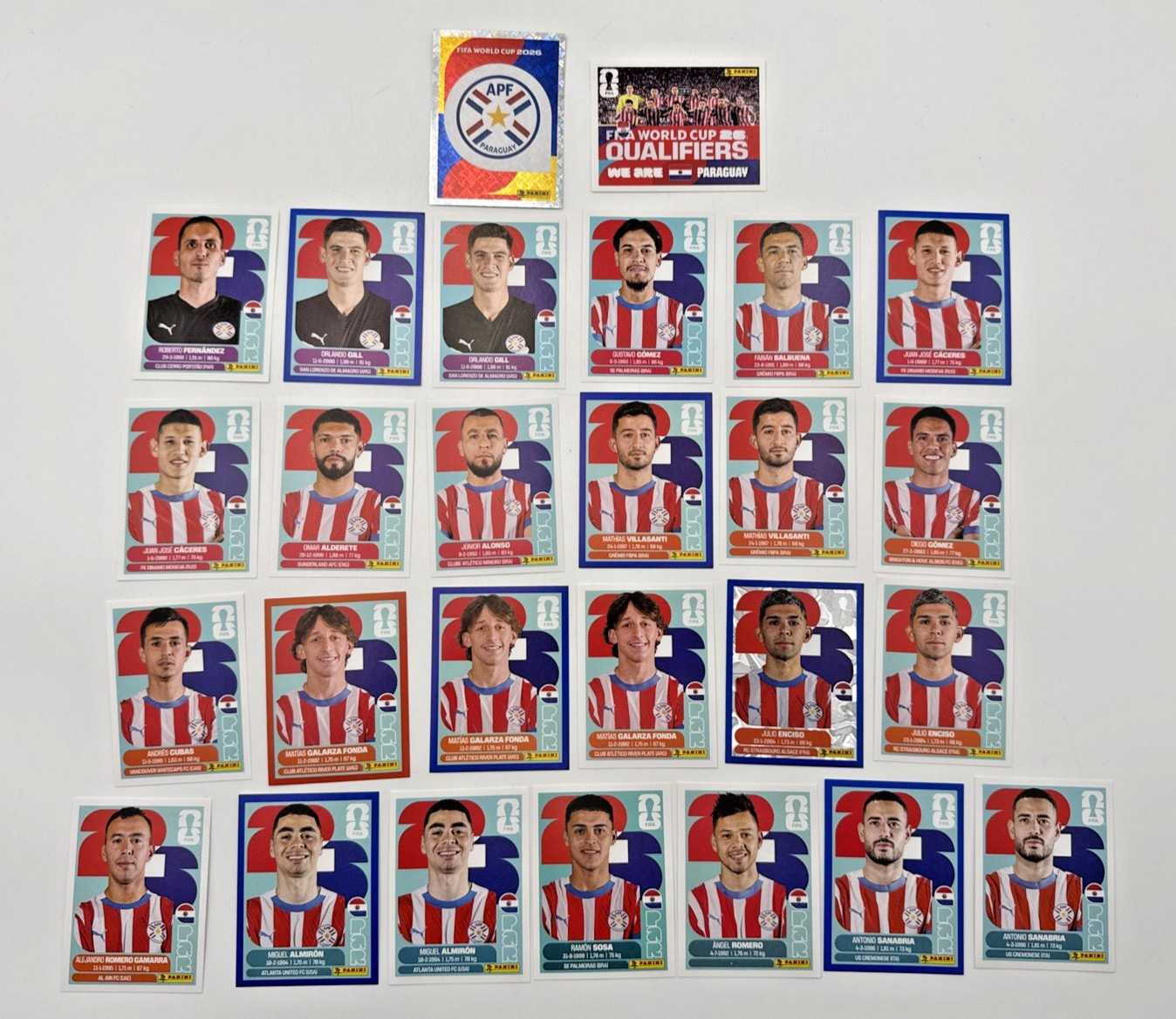 2026 100% Authentic Panini FIFA World Cup Paraguay Stickers Team — You Pick
