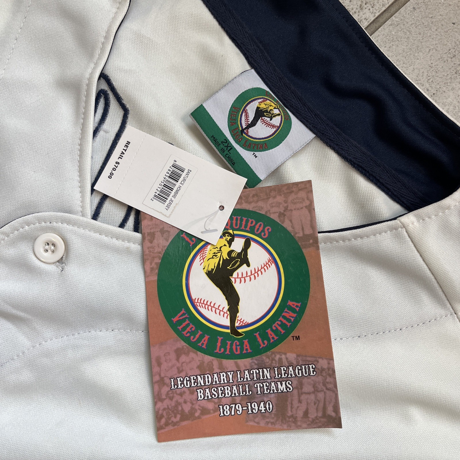 LOS EQUIPOS PUERTO RICO LATIN LEAGUE SANTURCE CRABBERS BASEBALL JERSEY MEN 2XL