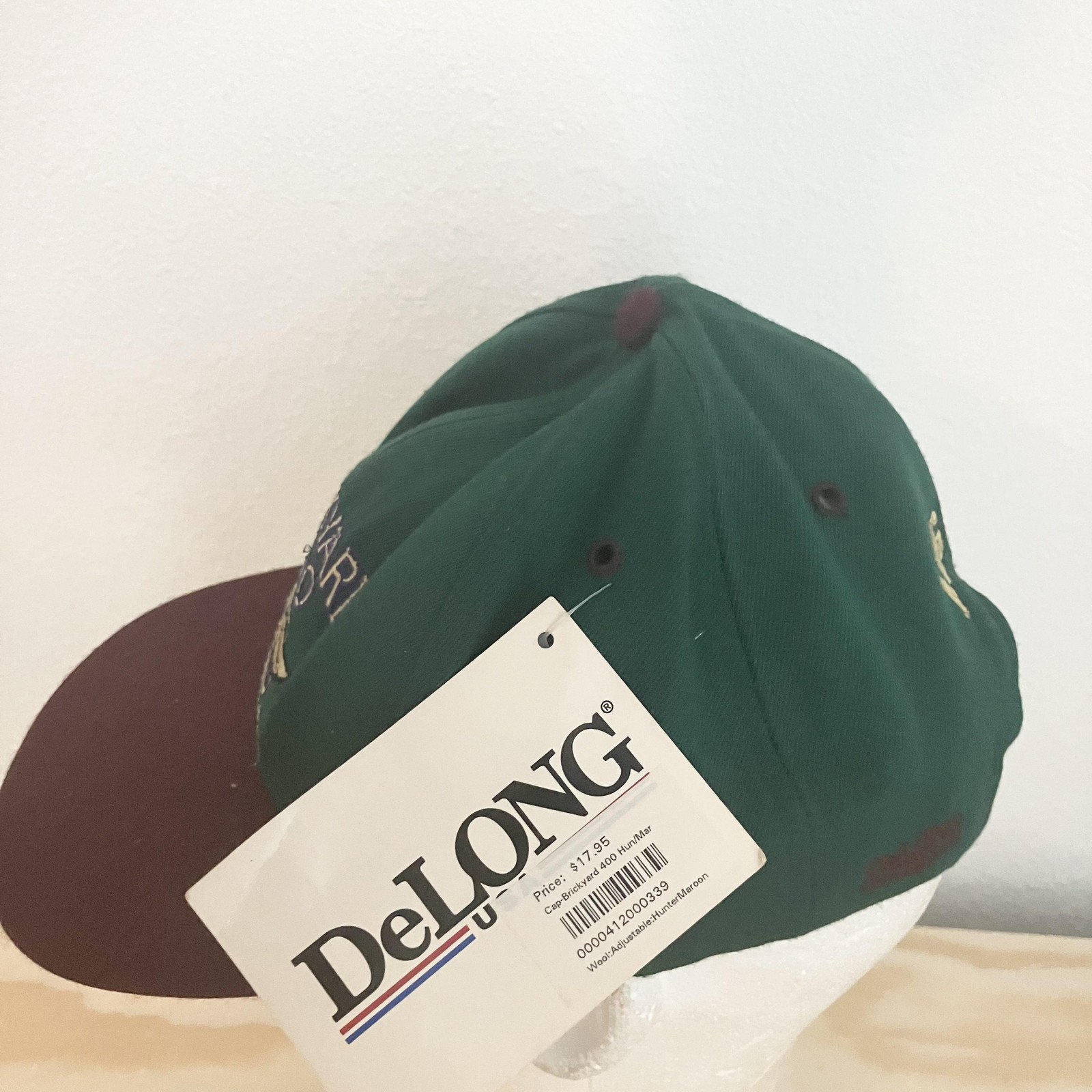 Vintage Brickyard 400 Hat Cap Snap Back One Size Green NASCAR Racing DeLong 90s