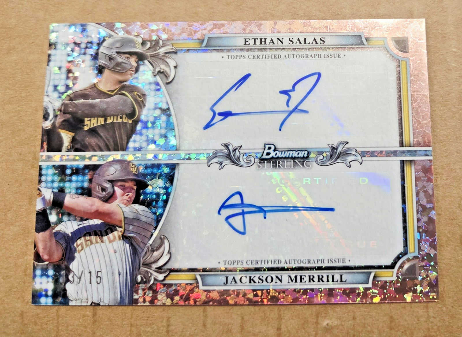 JACKSON MERRILL/ETHAN SALAS – 2024 Bowman Sterling Dual Auto Rose Gold #13/15