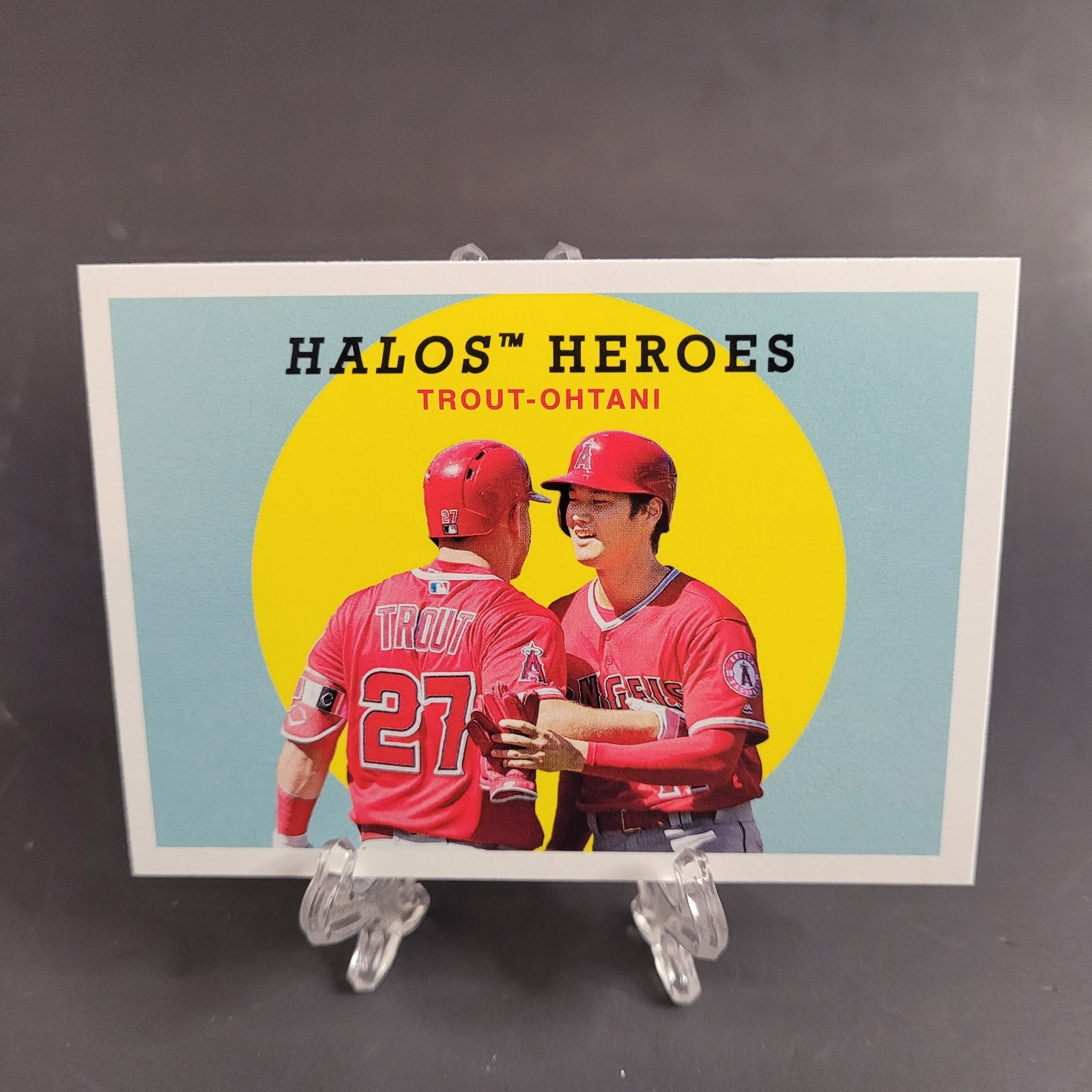 2018 Topps Archives – 1959 Combos Design Mike Trout, Shohei Ohtani #303 (RC)