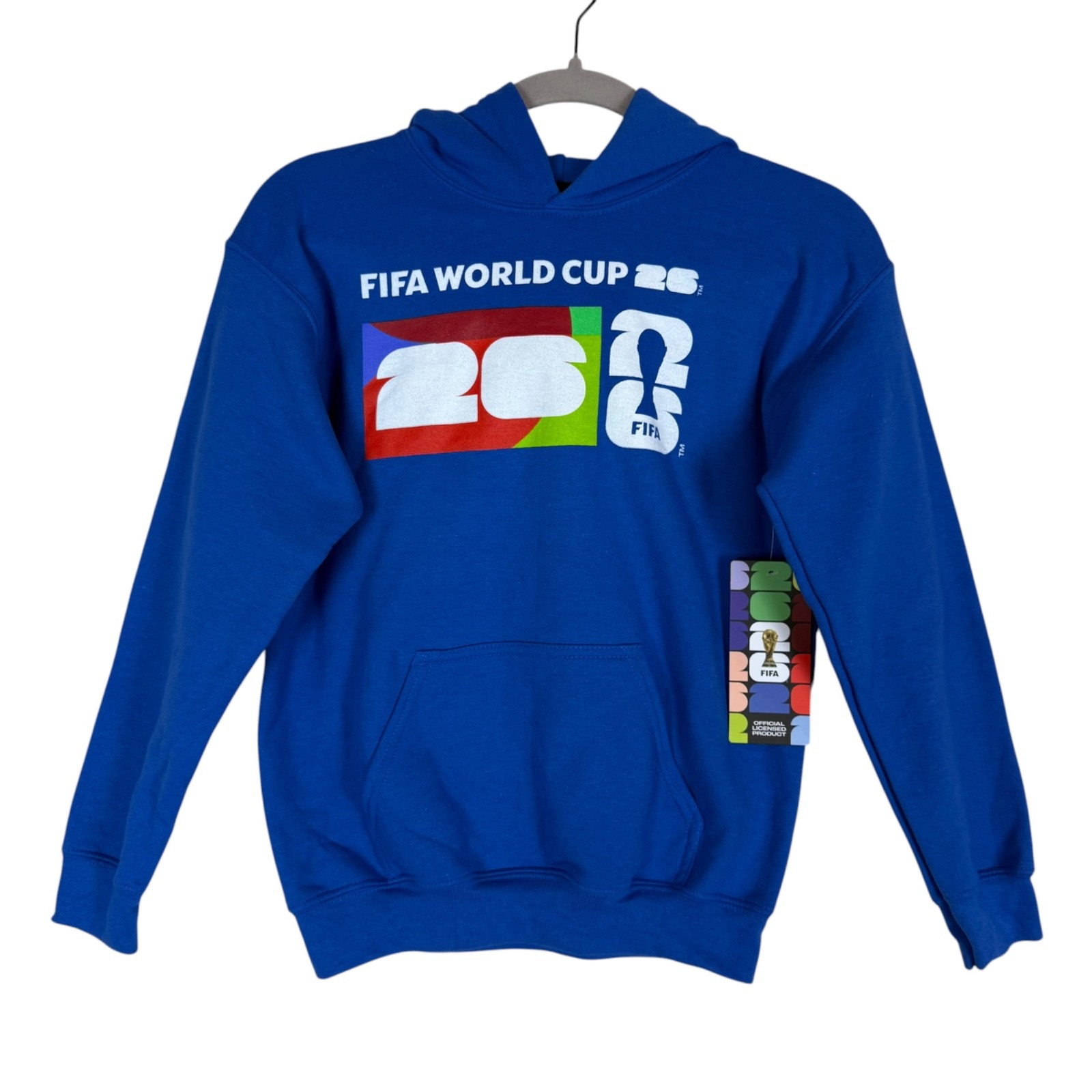 FIFA World Cup 26 Sweatshirt Youth M Blue Soccer Outerstuff Fleece Hoodie Youth