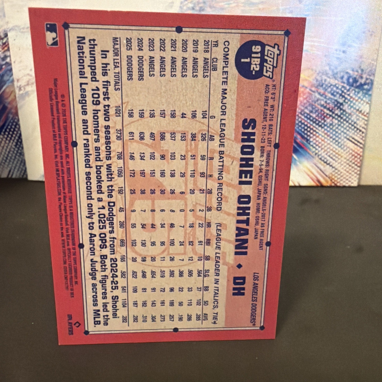 SHOHEI OHTANI 2026 Topps Series 2 Baseball Insert Card 91 Anniversary #91B2-1