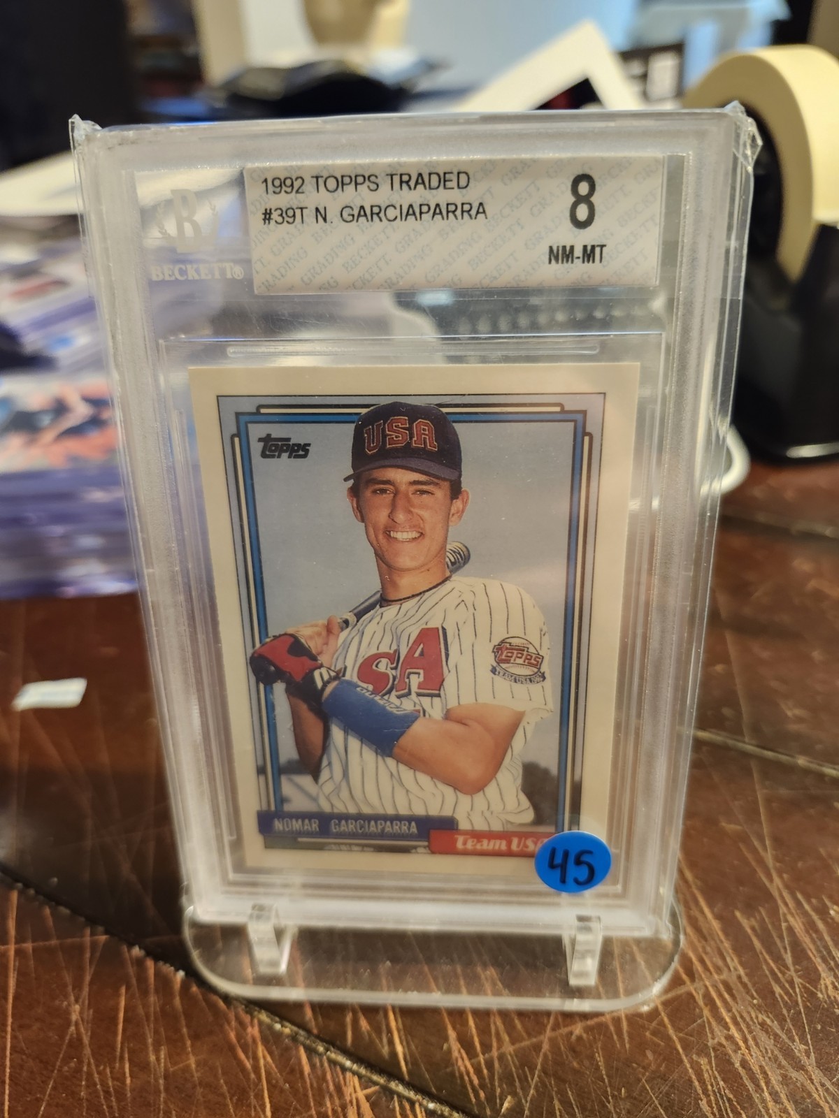 NOMAR GARCIAPARA 1992 TOPPS TRADED TEAM USA BGS 8. RED SOX