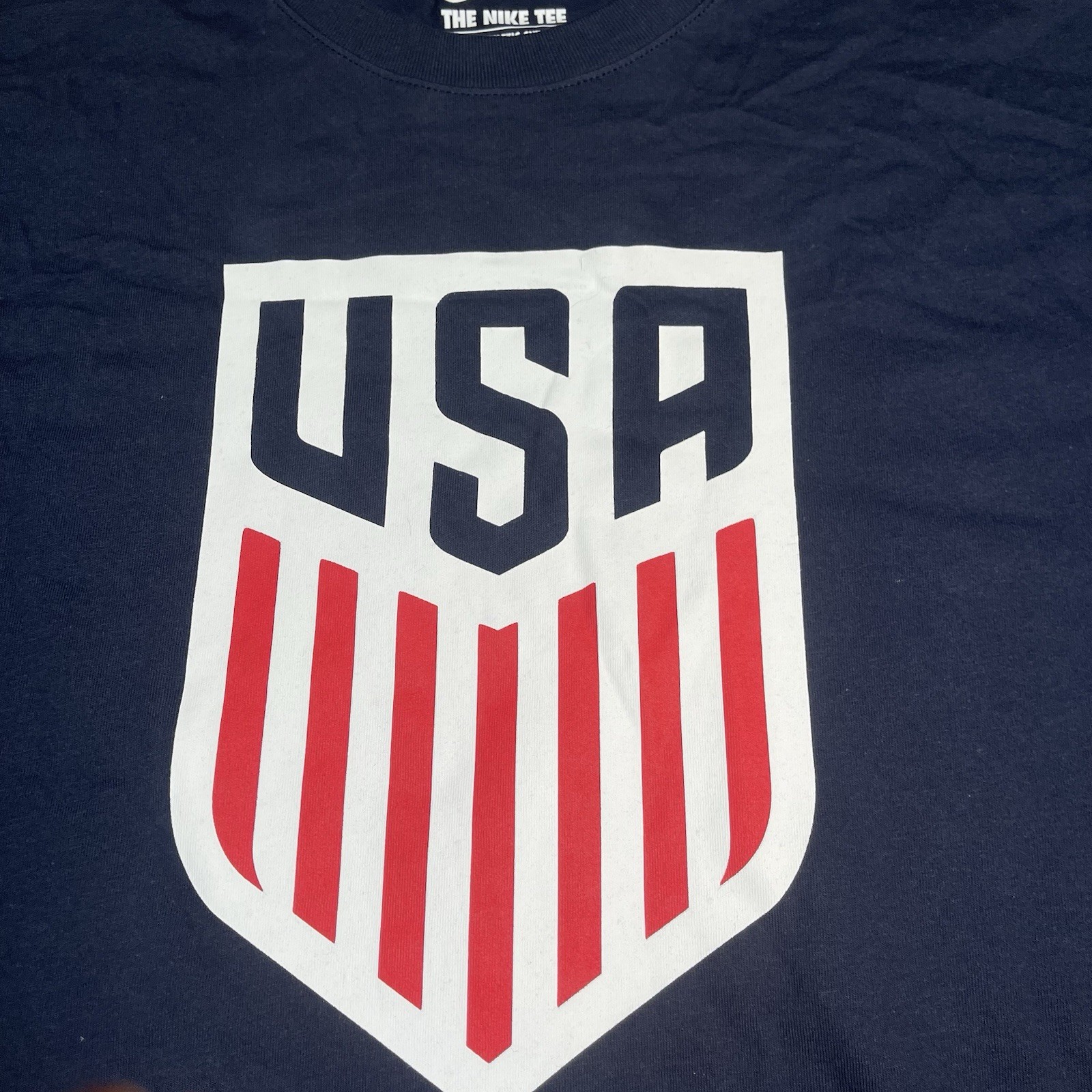 Team USA Soccer Logo Nike Men’s Shirt Navy Blue Size XL Graphic Tee New