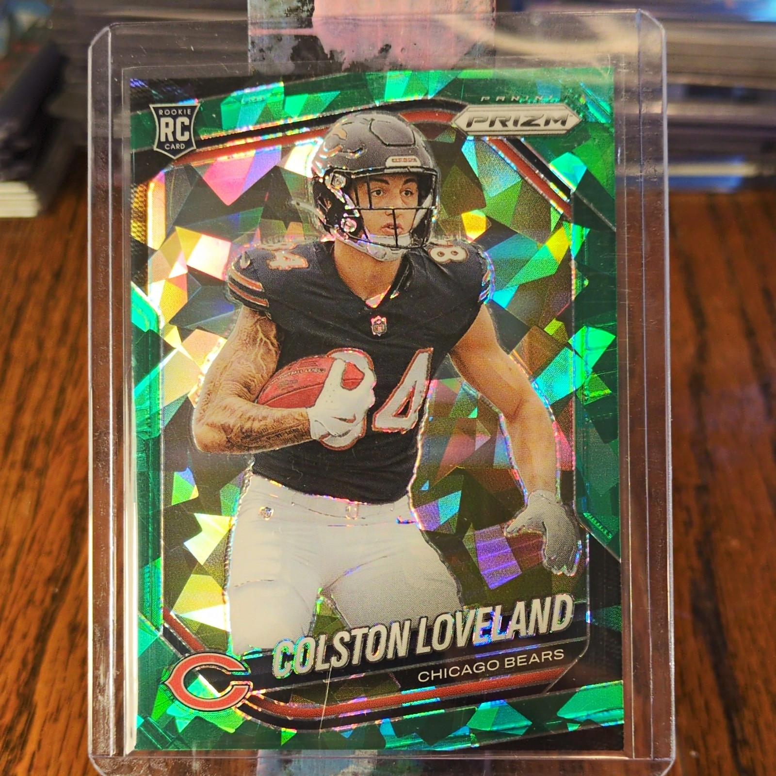 2025 Panini Prizm Colston Loveland RC Green Cracked Ice #319 Bears