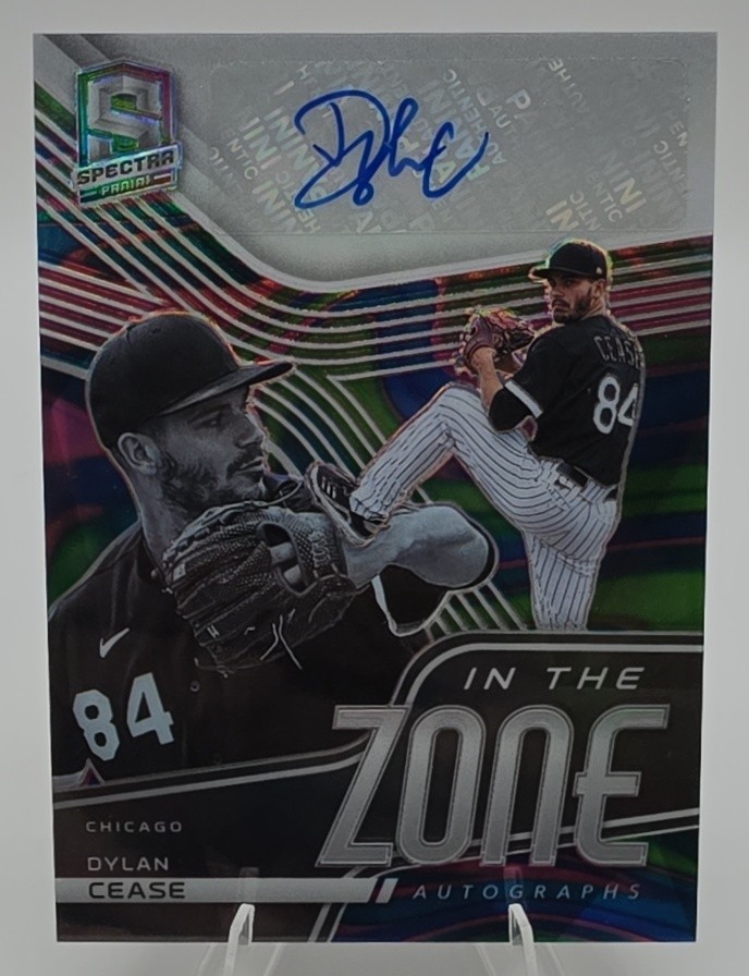 2021 Spectra Dylan Cease In The Zone Auto Neon Marble /5 Chicago White Sox