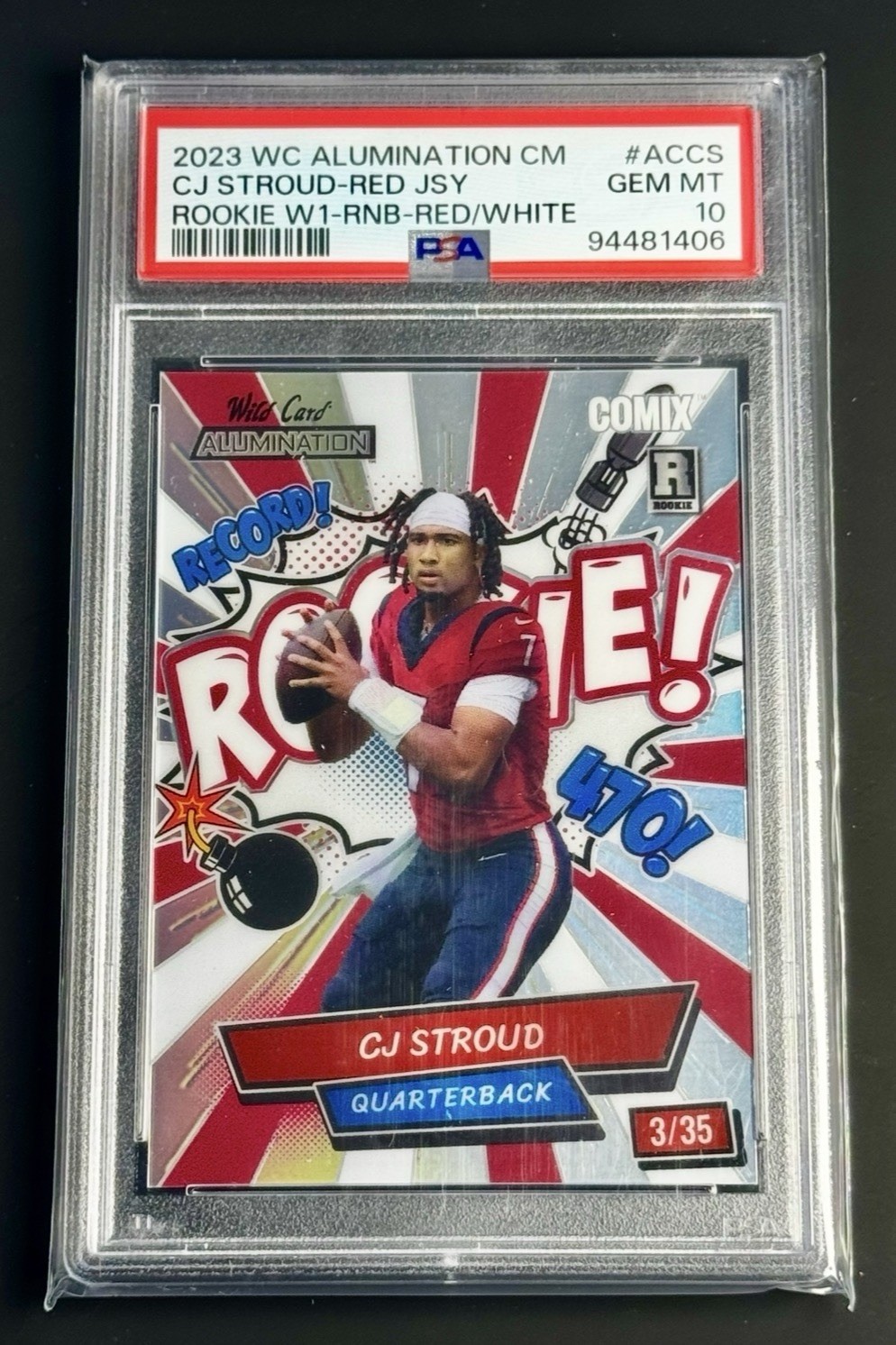 ‼️ONLY GEM‼️2023 WC Alumination CJ STROUD RED-JSY W1 RNB-Red-White/35 RC