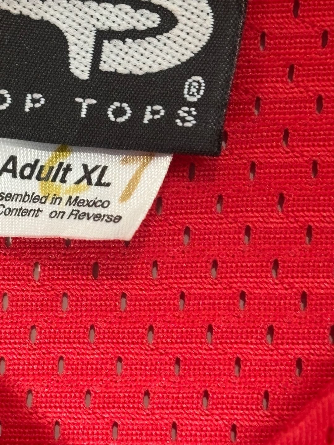 Pop Tops Hogies 24 Red Mesh Baseball Jersey
