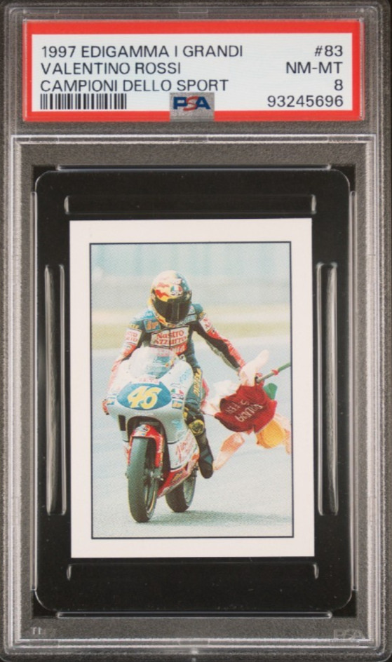 1997 Edigamma Campioni Dello Sport #83 Valentino Rossi Rookie Card RC PSA 8 GOAT
