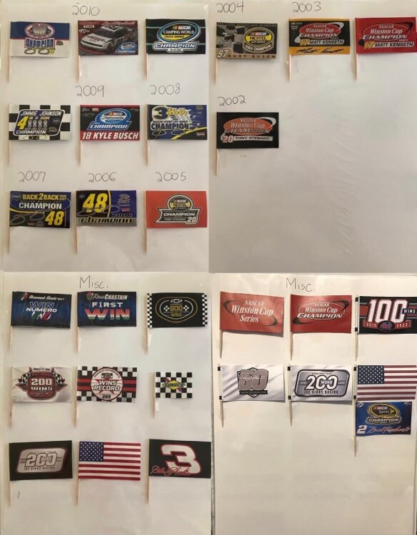 NASCAR Diecast Flags 1/24 Champion First Wins Checkered Logano Elliott Larson