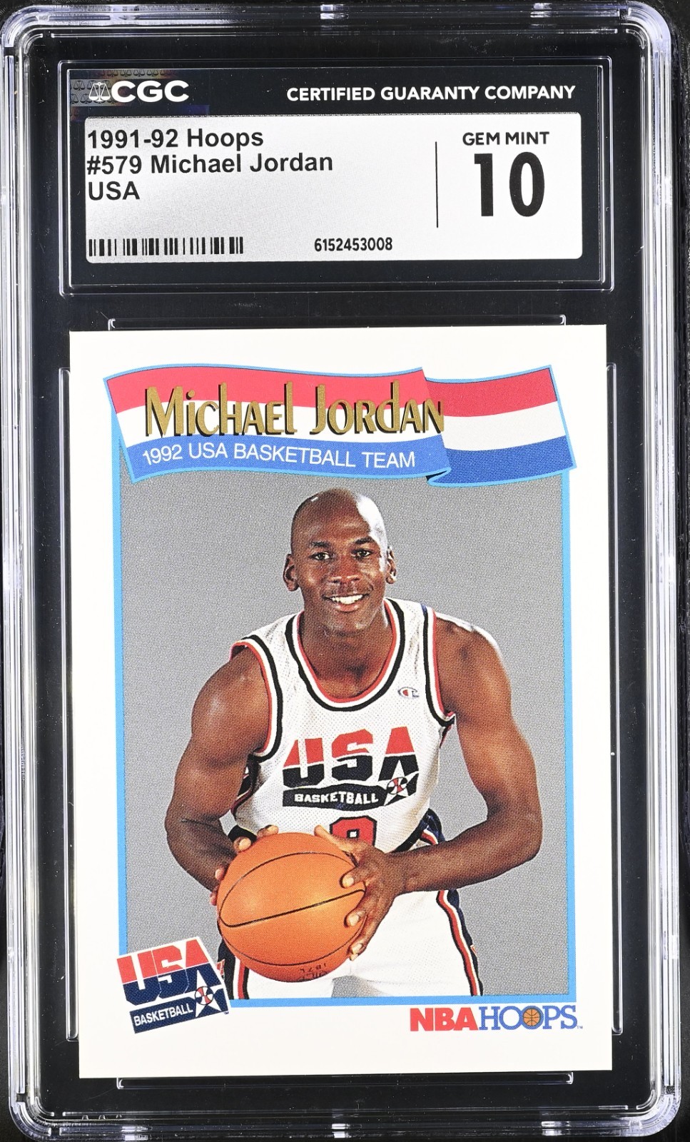 1991-92 Hoops Michael Jordan #579 CGC 10 Gem Mint Team USA Bulls HOF GOAT
